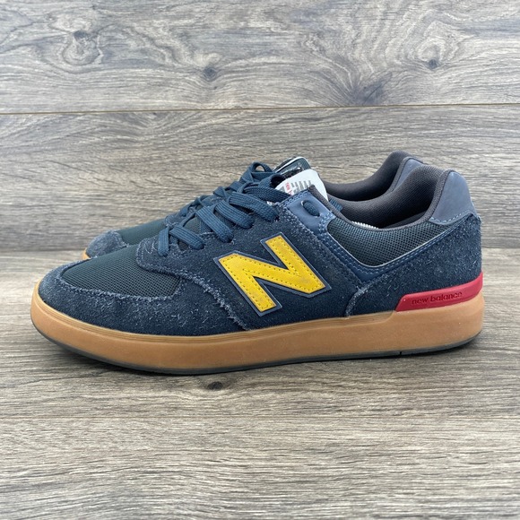 New Balance Other - New Balance 574 Mens Navy Blue Yellow Gum Sole Skate Sneakers AM574NYW Size 12M